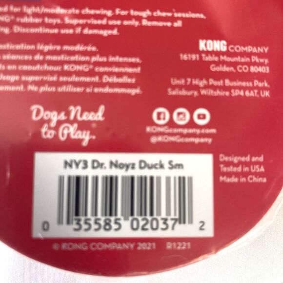 KONG Dr Noyz XS Bear And Small Duck Toy for Small Dogs and Puppies Squeaky Plush - Picture 14 of 16